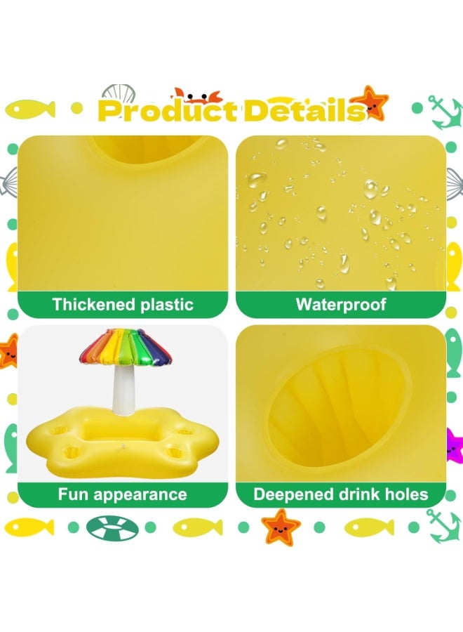 تابيت حامل مشروبات عائم قابل للنفخ لحمام السباحة، 4 فتحات، بار عائم، عوامات مشروبات، صينية طعام مائية للبالغين، شاطئ، حوض استحمام ساخن، حفلة سباحة، يحمل الفاكهة والمشروبات والوجبات الخفيفة، شجرة فطر - Image 4